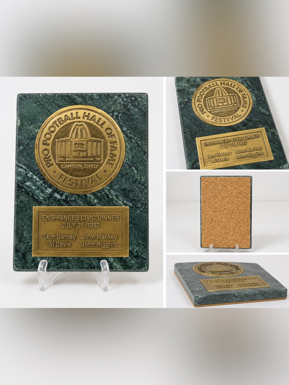 Vintage 1992 Pro Football Hall of Fame Festival Marble Paperweights Canton Ohio